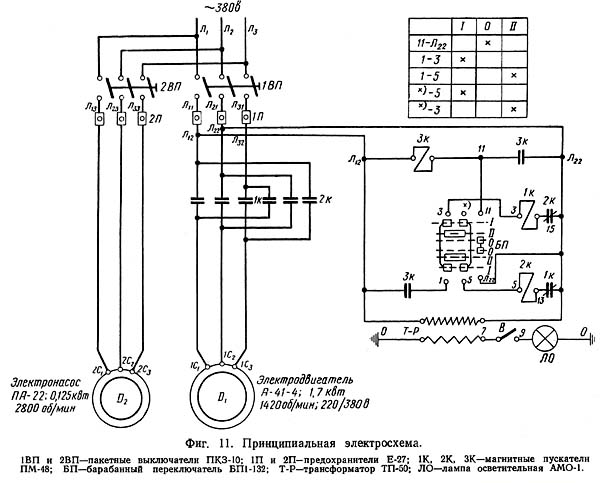 Схема електрична принципова токарно-гвинторізного верстата 1612п, 1612в Схема електрична принципова токарно-гвинторізного верстата 1612п, 1612в